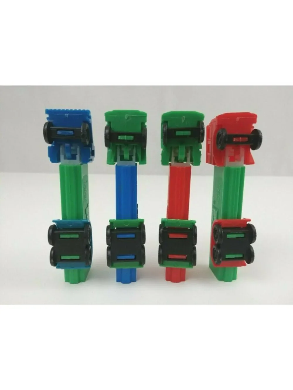 Vintage Lot of 4 Semi Truck Pez Dispensers Different Colors & Trucks (B)